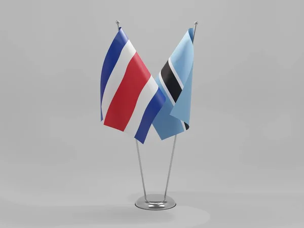 Botswana Costa Rica Cooperation Flags White Background Render — Stock Photo, Image