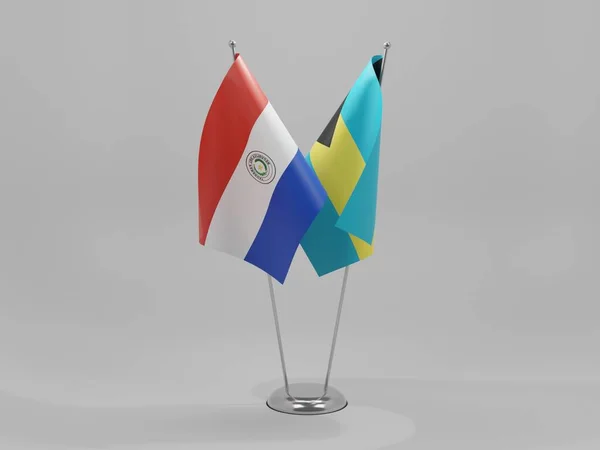 Bahamas Paraguay Kooperationsfahnen Weißer Hintergrund Render — Stockfoto