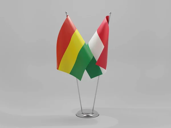Венгрия Боливия Флаги Сотрудничества Белый Фон Рендер — стоковое фото