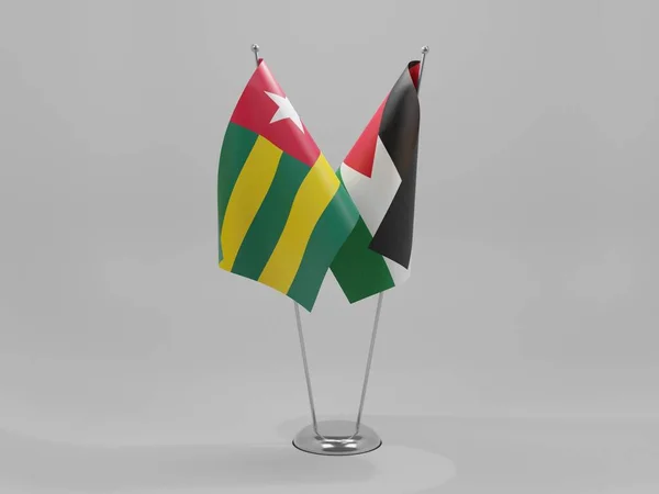 Jordanië Togo Samenwerking Vlaggen Witte Achtergrond Render — Stockfoto