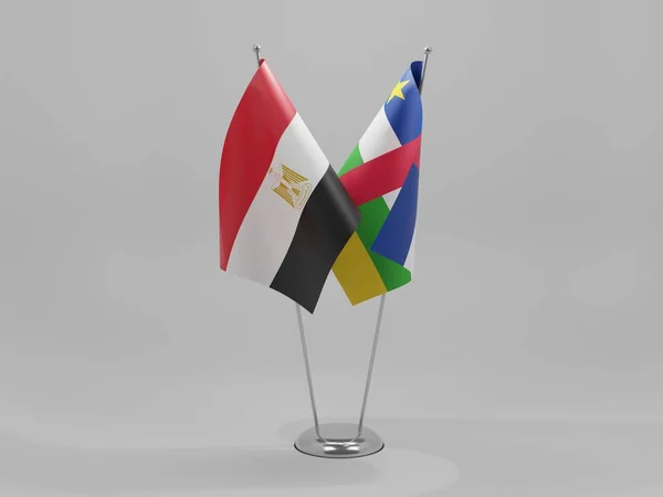 República Centro Africana Bandeiras Cooperação Egito Fundo Branco Render — Fotografia de Stock