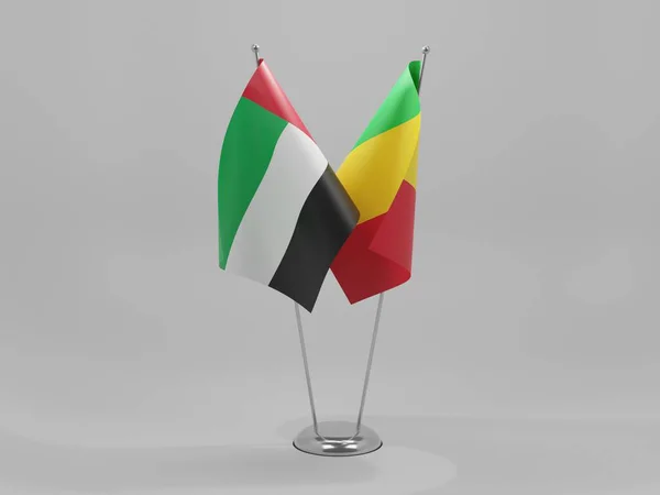 Mali United Arab Emirates Cooperation Flags White Background Render — Stock Photo, Image