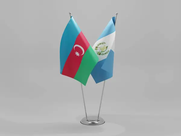 Σημαίες Συνεργασίας Γουατεμάλας Αζερμπαϊτζάν Λευκό Φόντο Render — Φωτογραφία Αρχείου