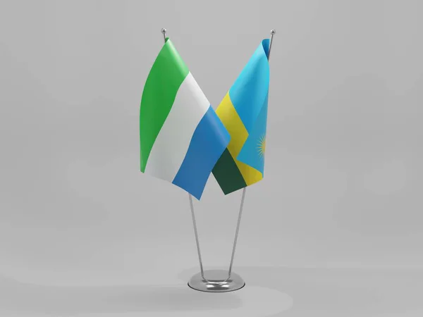 Rwanda Sierra Leone Cooperation Flags White Background Render — стокове фото