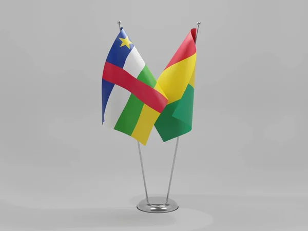 Guinea Banderas Cooperación República Centroafricana Fondo Blanco Render —  Fotos de Stock