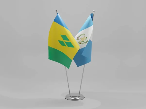 Guatemala Saint Vincent Grenadines Cooperation Flags White Background Render — Stock Photo, Image