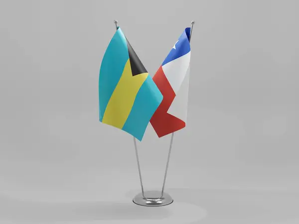 Chile Bahamas Cooperation Flags White Background Render — Stock Photo, Image