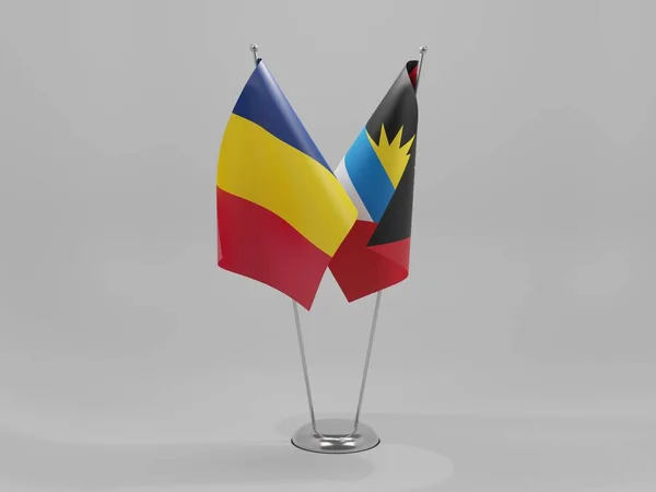 Antigua Barbuda Czad Flagi Współpracy Białe Tło Render — Zdjęcie stockowe