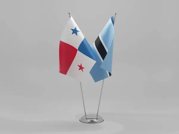 Botswana Panama Flaggen Weißer Hintergrund Render — Stockfoto