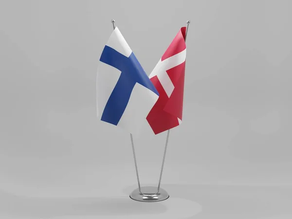 Denmark Finland Cooperation Flags White Background Render — Stock Photo, Image
