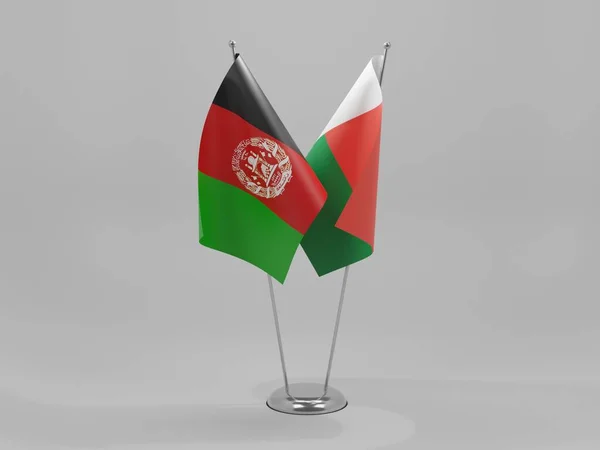 Madagascar Afghanistan Cooperation Flags White Background Render — Stock Photo, Image