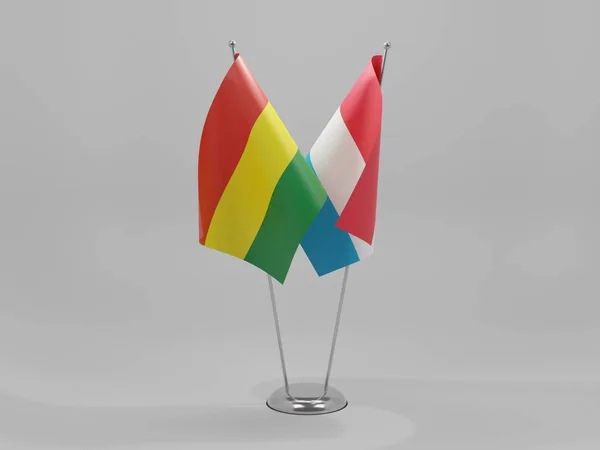 Luxembourg Drapeaux Coopération Bolivie Fond Blanc Render — Photo