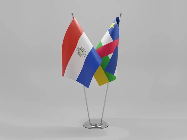 Zentralafrikanische Republik Paraguay Kooperationsfahnen Weißer Hintergrund Render — Stockfoto