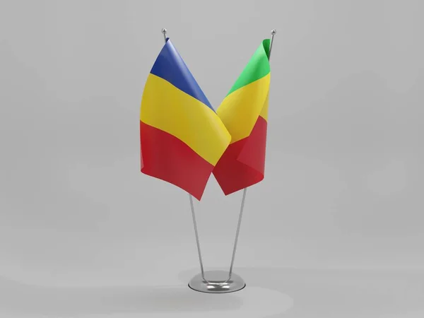 Mali Romania Cooperation Flags White Background Render — Stock Photo, Image