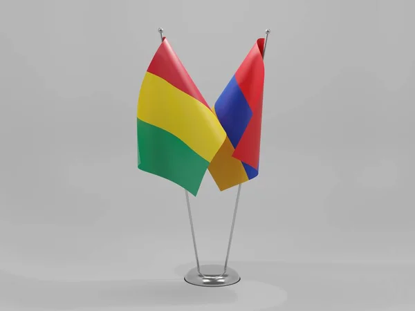 Armenien Guinea Kooperationsfahnen Weißer Hintergrund Render — Stockfoto