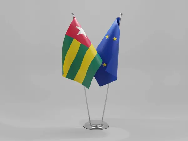 Drapeaux Coopération Union Européenne Togo Fond Blanc Render — Photo
