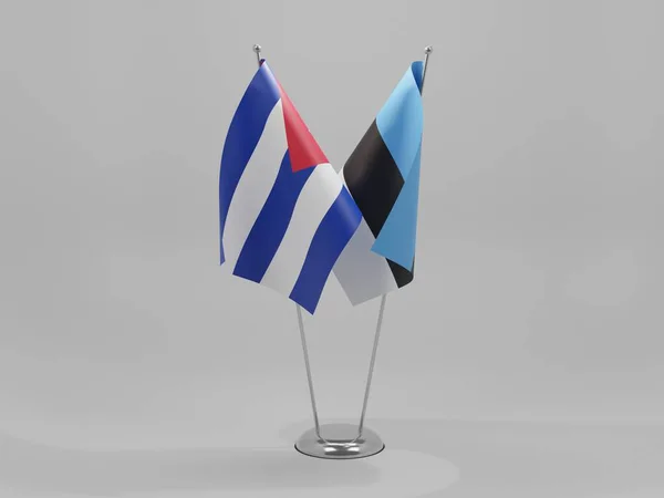 Estonie Cuba Drapeaux Coopération Fond Blanc Render — Photo