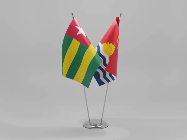 Kiribati Togo Együttműködési Zászlók Fehér Háttér Render — Stock Fotó