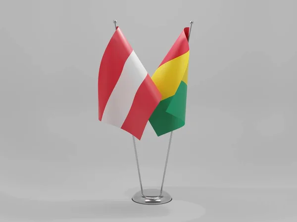 Guinée Autriche Drapeaux Coopération Fond Blanc Render — Photo