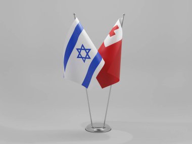 Tonga - İsrail İşbirliği Bayrakları, Beyaz Arkaplan - 3D Yapılandırma