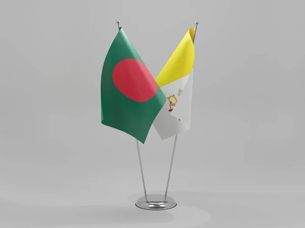 Ciudad Del Vaticano Bangladesh Banderas Cooperación Fondo Blanco Render —  Fotos de Stock