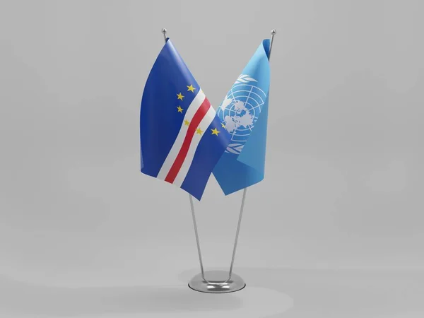 Birleşmiş Milletler Cape Verde Şbirliği Bayrakları Beyaz Arkaplan Render — Stok fotoğraf