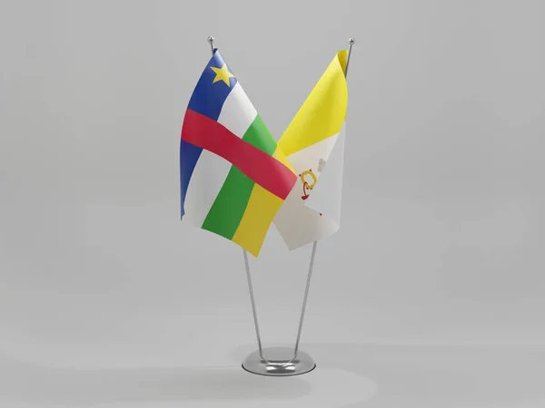 Vatican City Central African Republic Cooperation Flags White Background Render — Stock Photo, Image