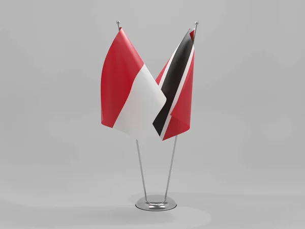 Trinidad Och Tobago Indonesien Samarbete Flaggor Vit Bakgrund Render — Stockfoto