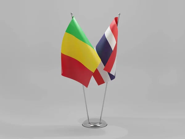 Thailand Mali Kooperationsfahnen Weißer Hintergrund Render — Stockfoto