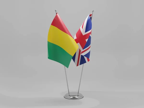 Reino Unido Banderas Cooperación Guinea Fondo Blanco Render — Foto de Stock