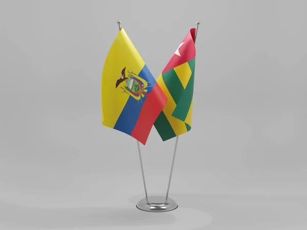 Togo Drapeaux Coopération Équateur Fond Blanc Render — Photo