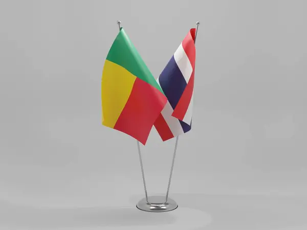 Benin Cooperation Flags White Background 3Dレンダリング — ストック写真