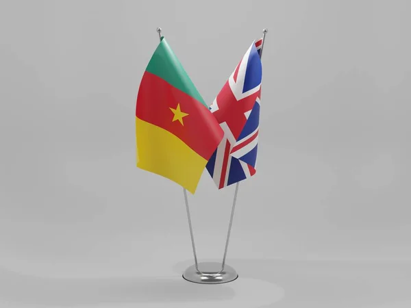 Velká Británie Kamerun Cooperation Flags White Background Render — Stock fotografie