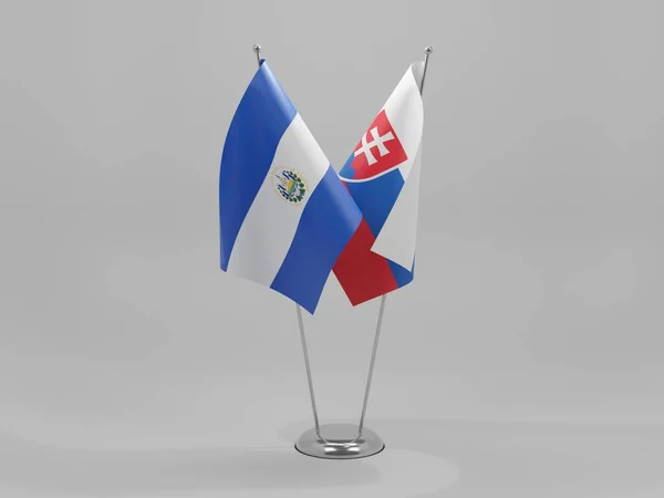 Slovakia Salvador Cooperation Flags White Background Render — Stock Photo, Image