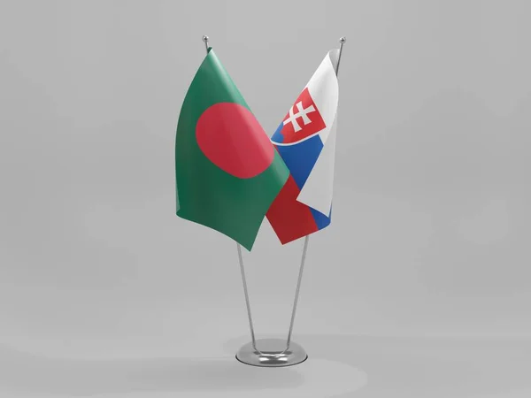 Slovakia Bangladesh Cooperation Flags White Background Render — Stock Photo, Image