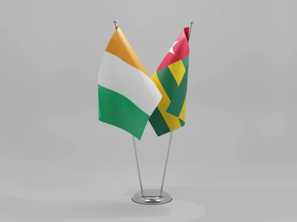 Togo Cote Filo Şbirliği Bayrakları Beyaz Arkaplan Render — Stok fotoğraf