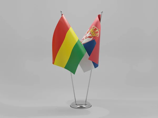 Сербия Боливия Флаги Сотрудничества Белый Фон Рендер — стоковое фото