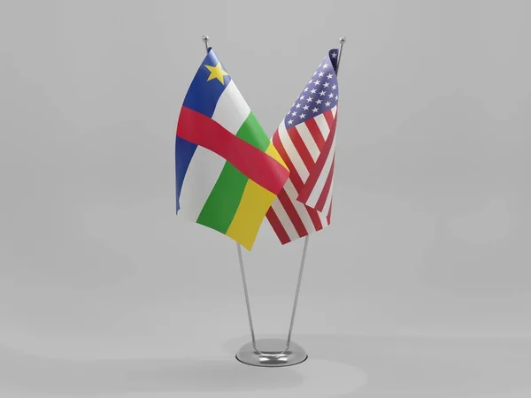 Verenigde Staten Van Amerika Centraal Afrikaanse Republiek Samenwerking Vlaggen Witte — Stockfoto