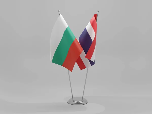 Таїланд Болгарія Прапори Співробітництва Біле Тло Рендер — стокове фото