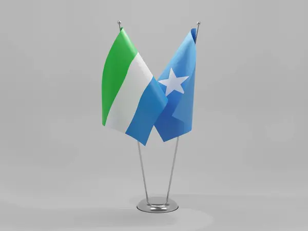 Сомали Флаги Сотрудничества Сьерра Леоне Белый Фон Рендер — стоковое фото