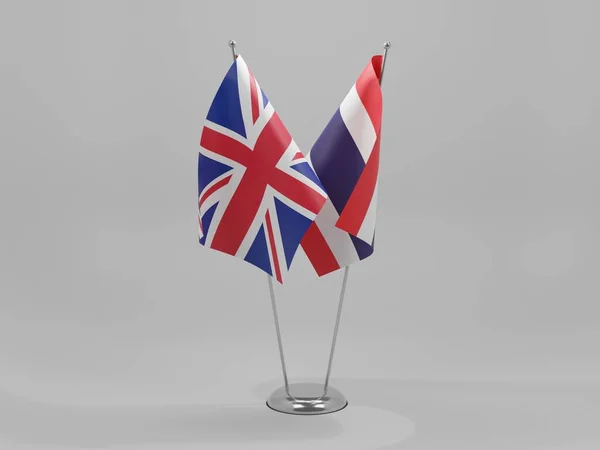 Tailândia Reino Unido Bandeiras Cooperação Fundo Branco Render — Fotografia de Stock