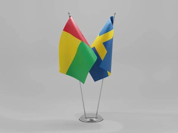 Sweden Guinea Bissau Cooperation Flags White Background Render — Stock Photo, Image