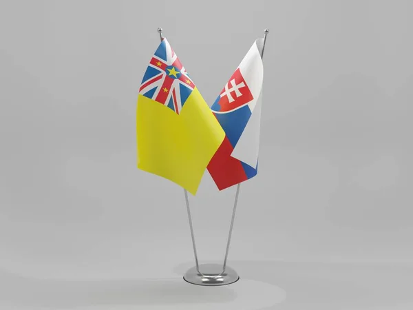 Slovakia Niue Cooperation Flags White Background Render — Stock Photo, Image
