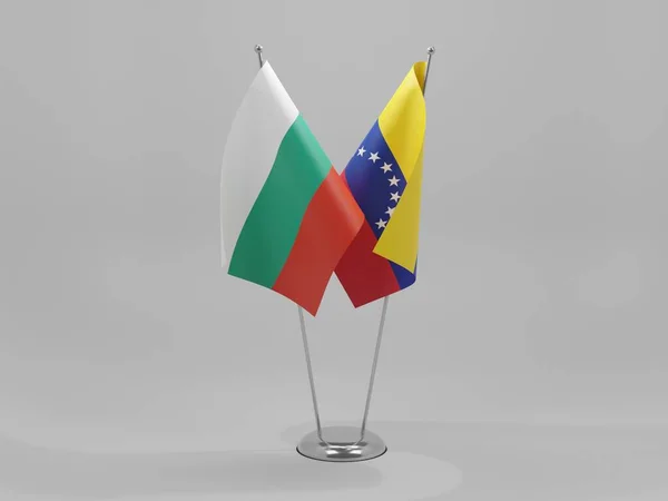 Venezuela Bulgarie Drapeaux Coopération Fond Blanc Render — Photo