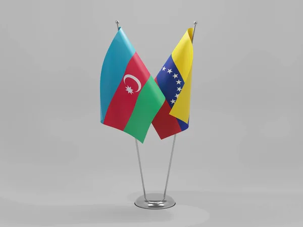 Venezuela Banderas Cooperación Azerbaiyán Fondo Blanco Render — Foto de Stock