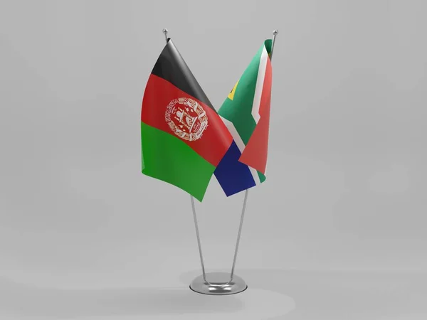 South Africa Afghanistan Cooperation Flags White Background Render — Stock Photo, Image