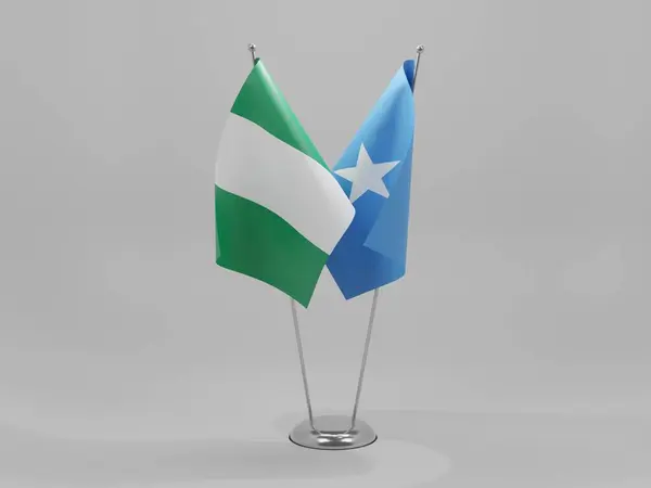 Сомали Нигерия Флаги Сотрудничества Белый Фон Рендер — стоковое фото