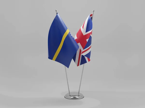 Reino Unido Bandeiras Cooperação Nauru Fundo Branco Render — Fotografia de Stock