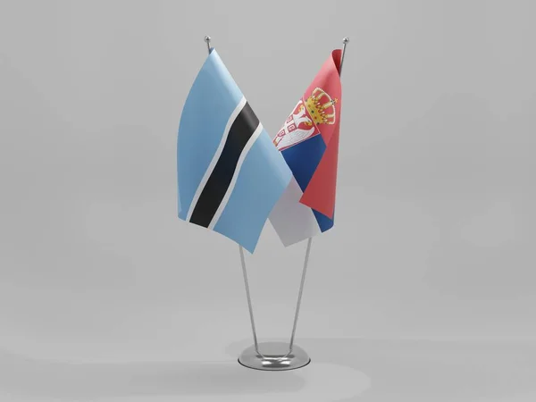 Srbsko Botswanská Vlajka Spolupráce Bílé Pozadí Vykreslování — Stock fotografie