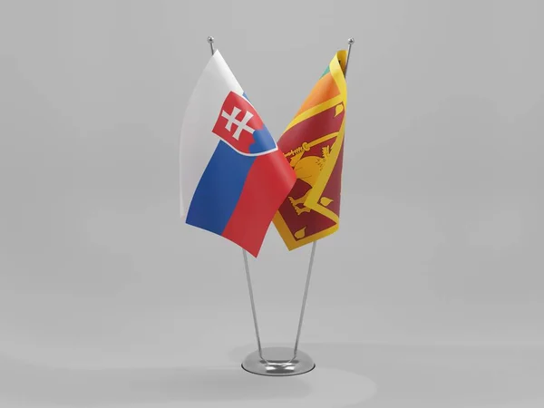 Шрі Ланка Словаччина Прапори Співпраці Білий Фон Рендер — стокове фото
